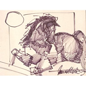 Mashkoor Raza, 10 x 14 Inch, Marker On Paper, Abstract Painting, AC-MR-747